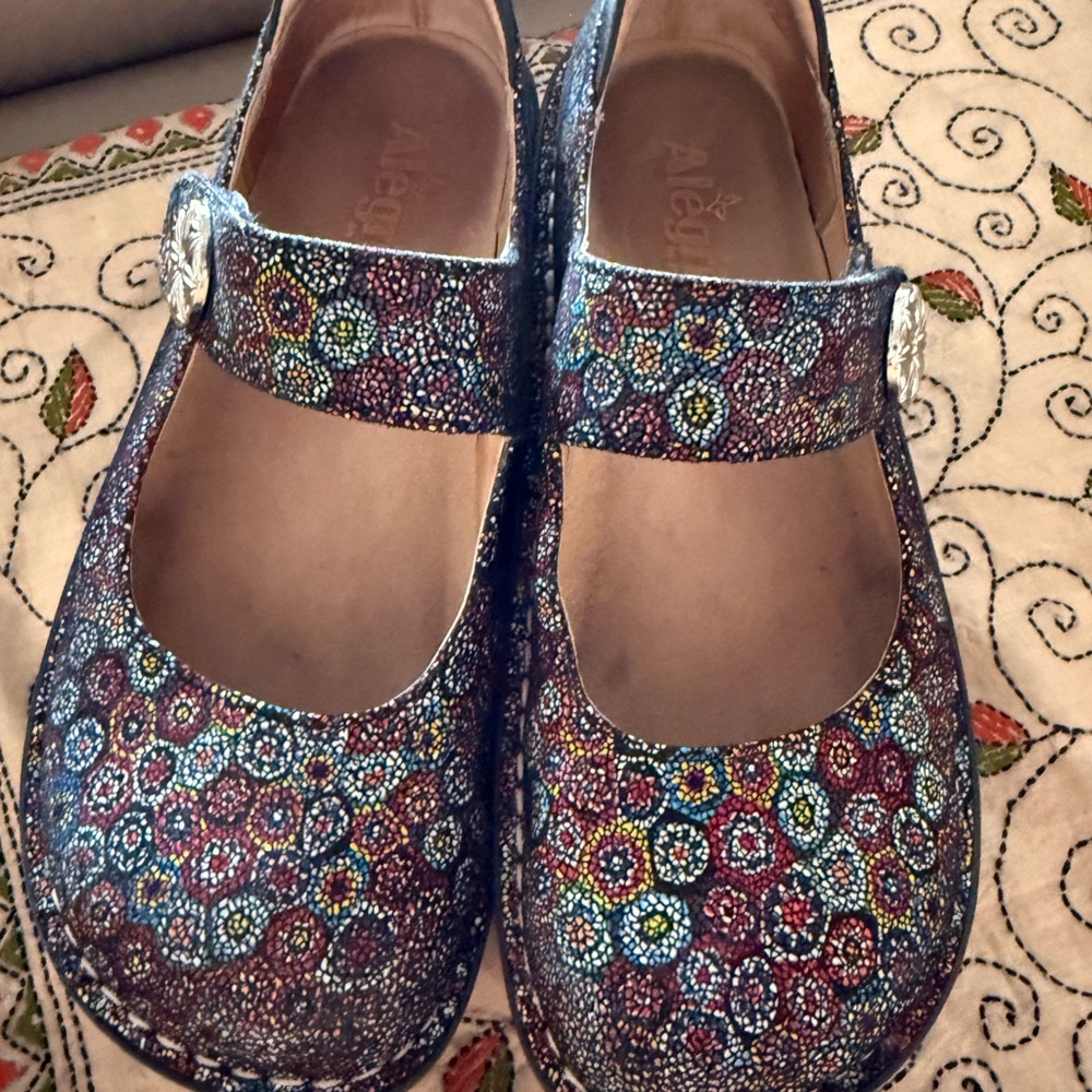 Alegria Multicolor Mosaic Mary Jane Flats